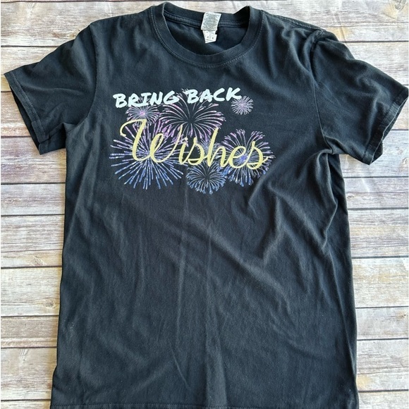 Etsy Graphic Tee Disney Fireworks Bring Back Wishes Small T-Shirt Black Top - Picture 6 of 9
